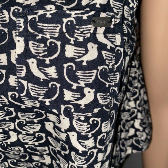 Vans Women's Black Bird Print Cropped Open Back Tank Top Size Medium EUC - Picture 8 of 9